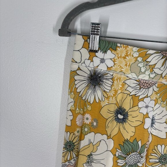 O’Neill Women S Yellow Boho Beach Retro Y2K Daisy Belle Floral Flare Pants NWT - Picture 5 of 13